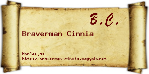 Braverman Cinnia névjegykártya